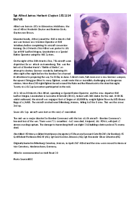 A preview of a PDF biography for Clayton, Alfred James Herbert